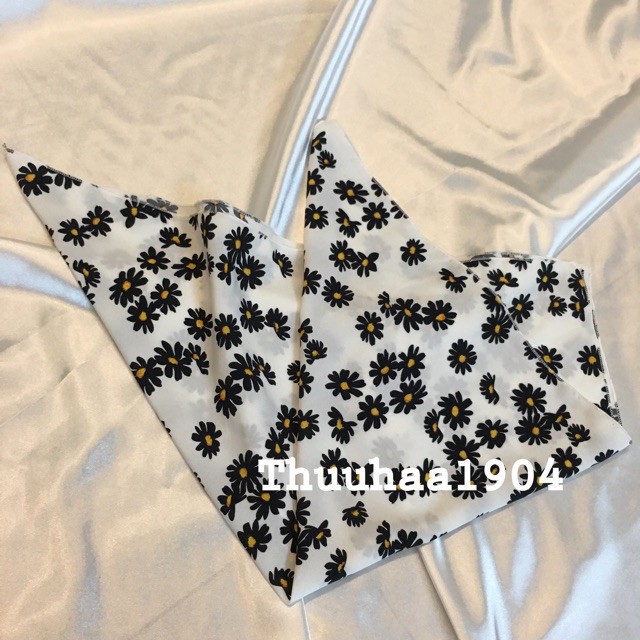 Khăn quàng đầu bandana quả dứa, hoa cúc nhiều màu