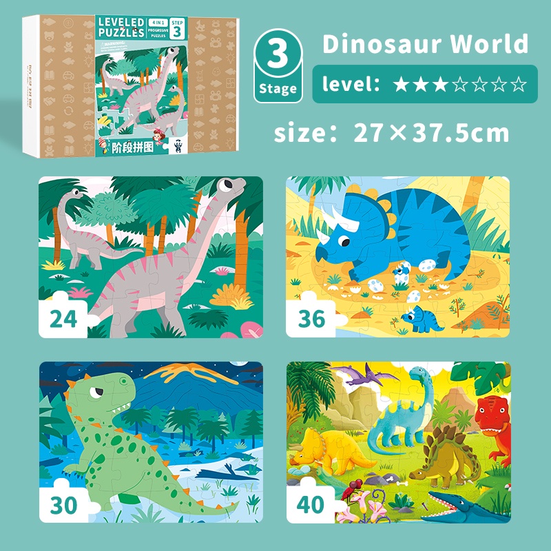 Bộ Đồ Chơi Xếp Hình 7 Cấp Độ Phát Triển Trí Thông Minh Cho Bé 1-6 Tuổi