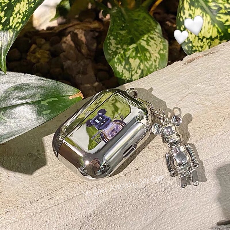 Case Airpods 1/2 /Pro Vỏ Ốp Tai Nghe Hình Kaws Màu Xanh Siêu Ngầu Tráng Gương Kèm Móc khoá - Mr.Case AirPods