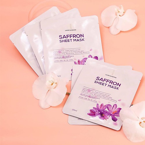 Hộp Nguyên 7 Miếng Mặt Nạ Saffron Mask John L &amp; Lucas Y Nhụy Hoa Nghệ Tây