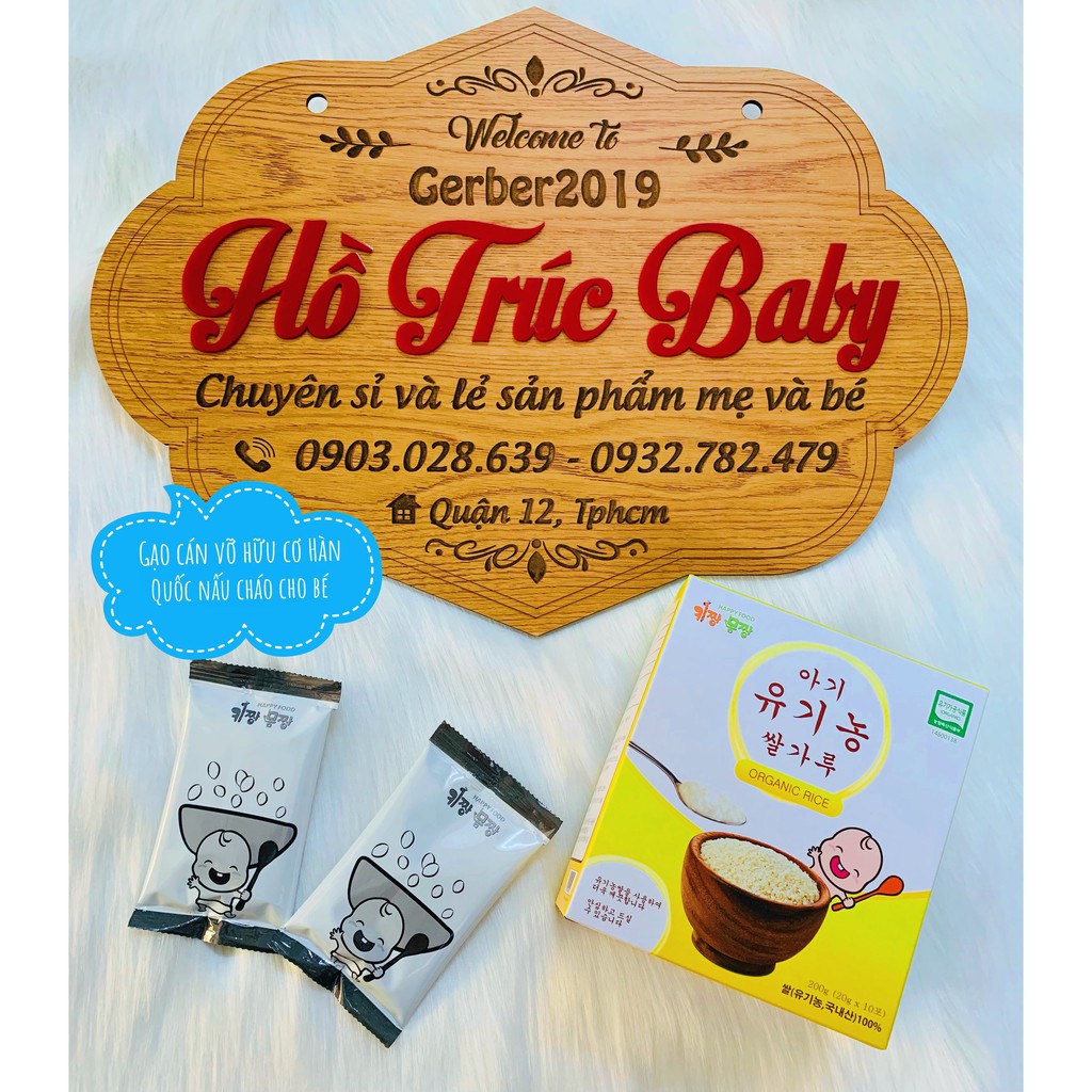 Gạo hạt vỡ hữu cơ Organic Happy Food Hàn Quốc cho bé (hộp 10 gói x 20g)
