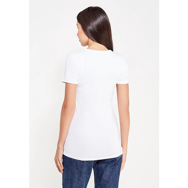 Áo thun trắng cổ tim chất cotton xuất khẩu