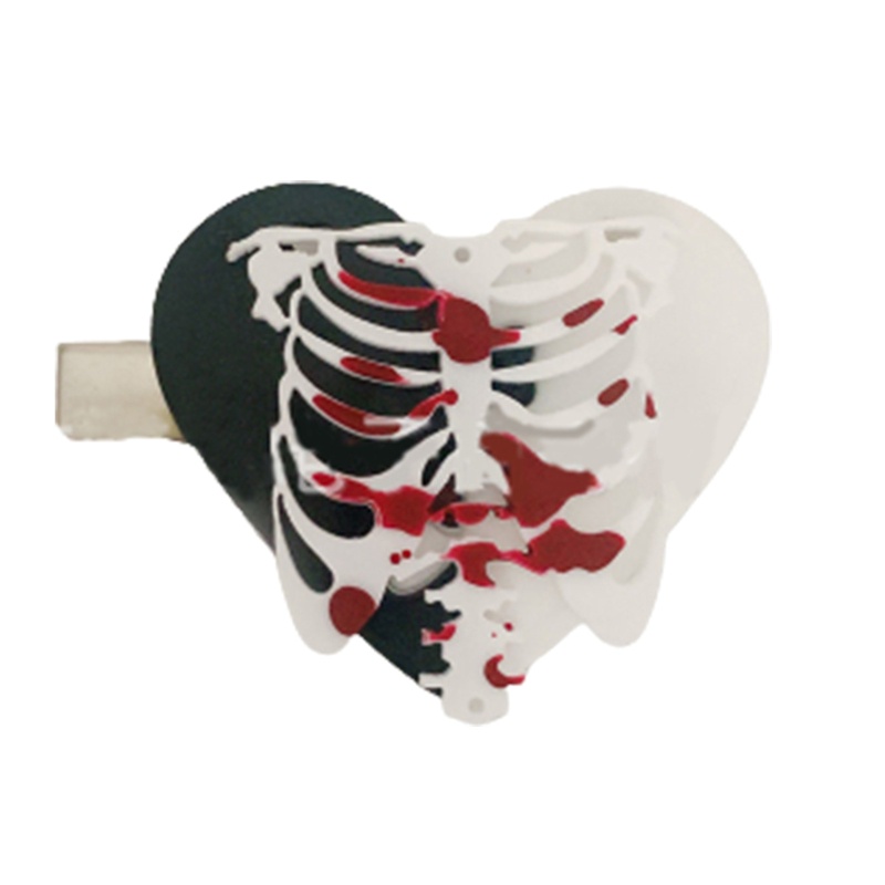 Kẹp Tóc Kim Loại Hình Trái Tim Bằng Acrylic Phong Cách Gothic