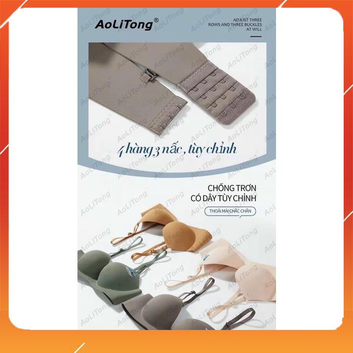 Áo lót nữ su đúc không gọng nâng đẩy ngực cup chéo đệm mút vừa họa tiết thương hiệu Aolitong A5101