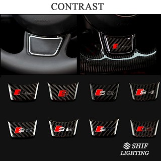 1 X Huy Hiệu Trang Trí Vô Lăng Xe Hơi Audi A1 A5 A3 A7 A4L Bằng Sợi Carbon