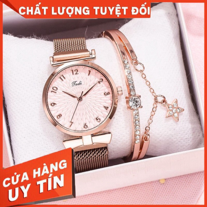Đồng Hồ Nữ Chính Hãng JADI Dây Nam Châm Dây Lụa Cao Cấp Đẹp Giá Rẻ (Có Tặng Kèm Lắc Tay Thời Trang) - Hàng nhập khẩu