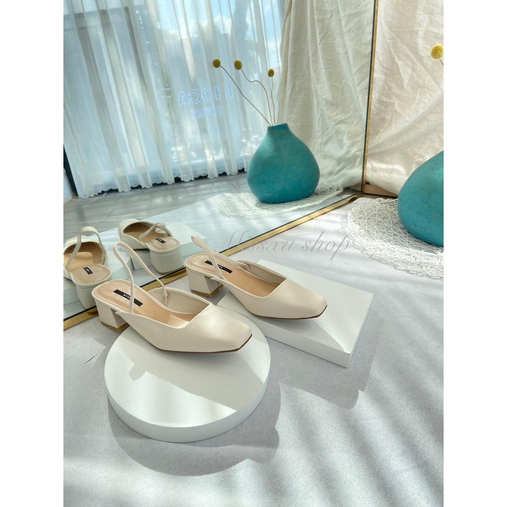 Giày nữ mũi vuông quài sau 3cm thời trang  MYSS - CG164