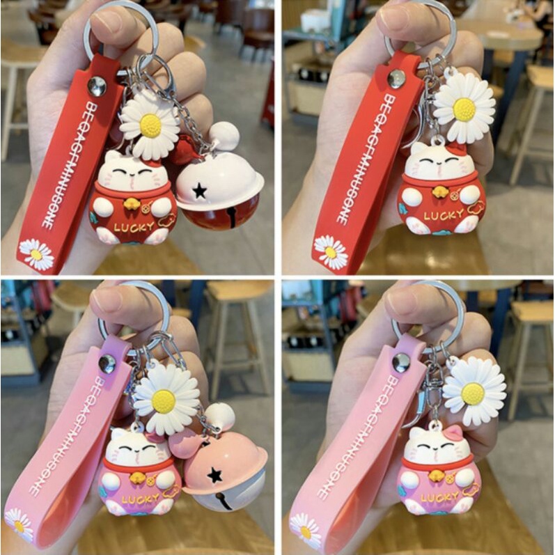 Móc khoá mèo thần tài Lucky cat size lớn