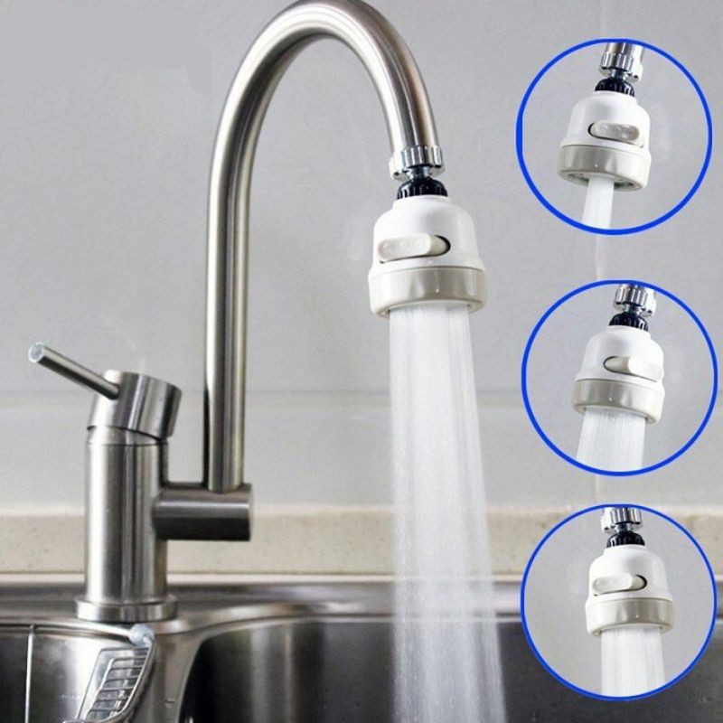 Đầu Vòi Nối Rửa Chén Bát Tăng Áp - 3 Chế Độ Phun - Xoay 360 - vòi nước lavabo tăng áp