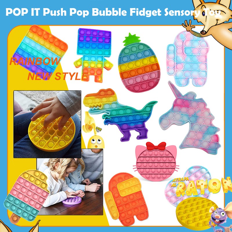 Pop Its Round Fidget Toy Push Bubble Stress Relief Kids Pop It Tiktok chơi nhấn bong bóng giảm căng thẳng cho trẻ em