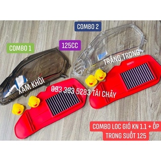 Combo lọc gió kn 1.1 + ốp trong suốt vario 125 / ab