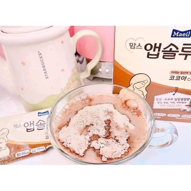 Sữa bầu Hàn quốc Maeil vị sô cô la/bí đỏ hộp 10 gói