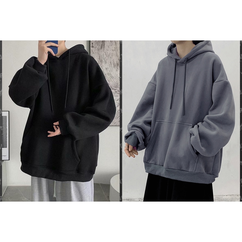 Áo Hoodie Trơn Basic Nocturnal Nam Nữ Cặp Đôi Unisex Phong Cách Dạo Phố Sài Gòn Ulzzang 2021 Màu Đen & Xám