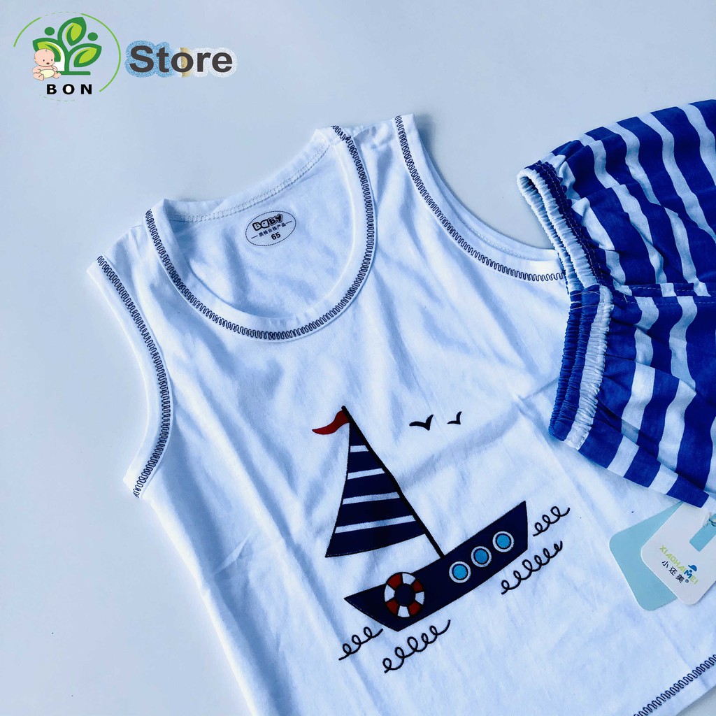 Set Bộ Ba Lỗ Quần Áo Trẻ Em Mùa Hè Cao Cấp Cotton Mềm Mát Thấm Hút Mồ Hôi Cho Bé Trai Bon Store từ 10 đến 28kg GH20