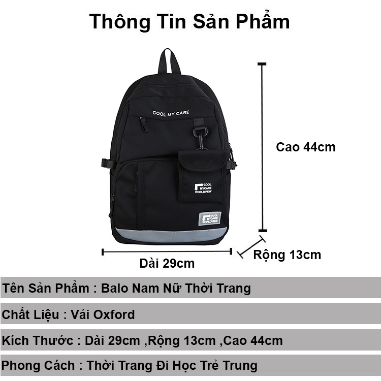 Balo nam nữ thời trang đi học ZIMO cặp đi học nam nữ giá rẻ nhiều ngăn đựng laptop chống nước