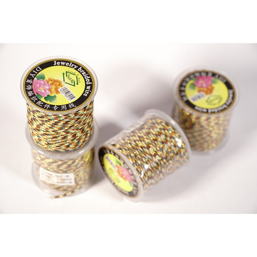 Cuộn dây xỏ chuỗi ngũ sắc kim tuyến siêu bền, không co giản cực đẹp - 50 mét | BigBuy360 - bigbuy360.vn