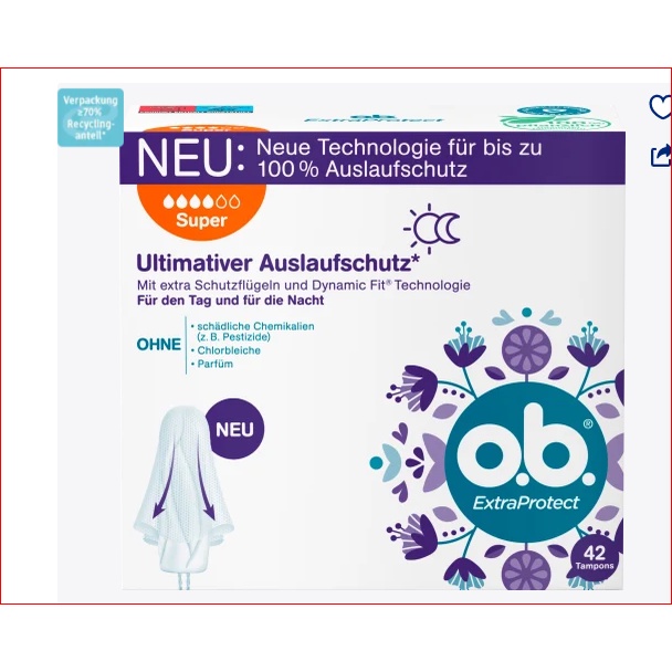 BĂNG VỆ SINH TAMPON O.B 42 miếng
