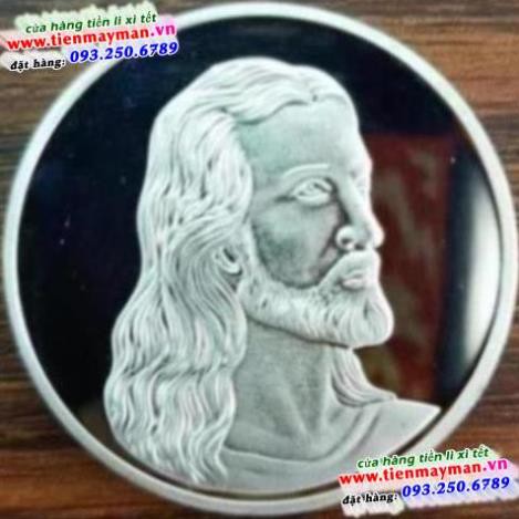 Cặp 2 đồng xu hình chúa vàng bạc - quà tặng tôn giáo ý nghĩa