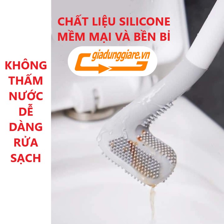 CHỔI CỌ TOILET SILICON cọ chà vệ sinh (MẪU MỚI) sạch mọi ngóc ngách bồn cầu nhà tắm (KÈM MÓC TREO DÁN TƯỜNG)