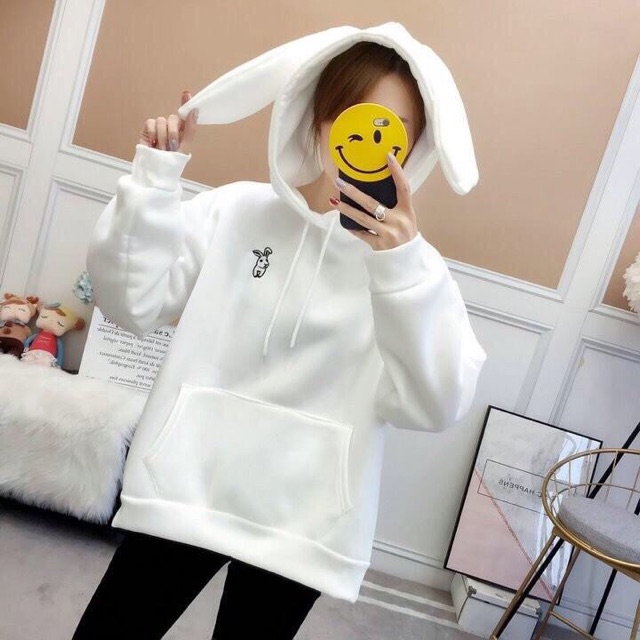 Áo hoodie tai thỏ - phom 35-55kg