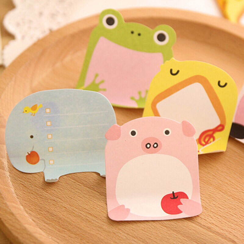 Giấy note cute, giấy ghi chú cho học sinh và văn phòng, sticker Fusen collection hình động vật dễ thương