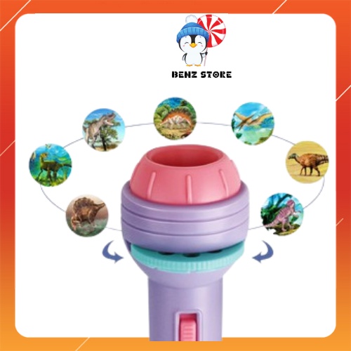 Đèn pin chiếu hình cho bé 24 hình động vật sắc nét BENZ STORE  DP00