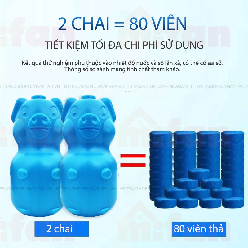 Lọ Thả Bồn Cầu Tẩy Sạch, Diệt Khuẩn , Khử Mùi Toilet Hình Con Heo / Lợn - Chai Tẩy và Khử Mùi Hôi Bồn Cầu Siêu Sạch