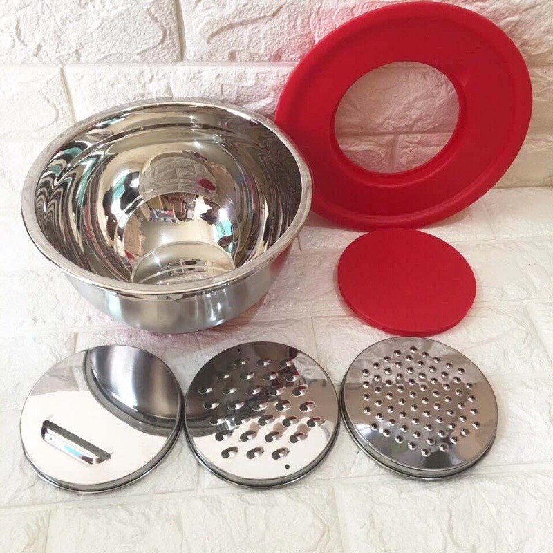 BỘ TÔ TRỘN, BÀO CẮT RAU CỦ BẰNG INOX CÓ ĐẾ CHỐNG TRƯỢT LOCK&LOCK- MIX3202 / MIX3224