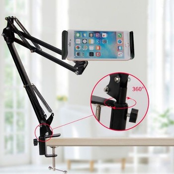 Kẹp Điện Thoại Iphone/Ipad Stand Gắn Đầu Giường, Bàn Làm Việc Tiện Lợi - Kim Loại Chắc Chắn