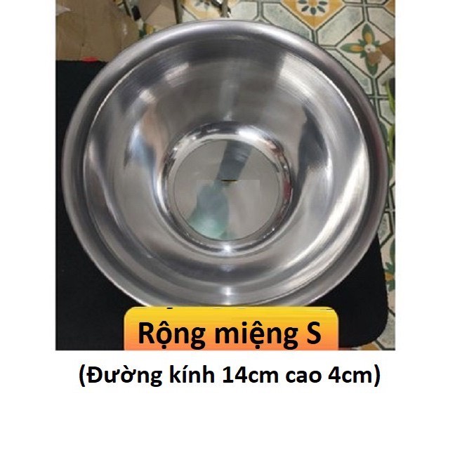 Bát inox chó mèo loại rộng miệng (đế nhỏ hơn miệng bát) 3 size chống gỉ