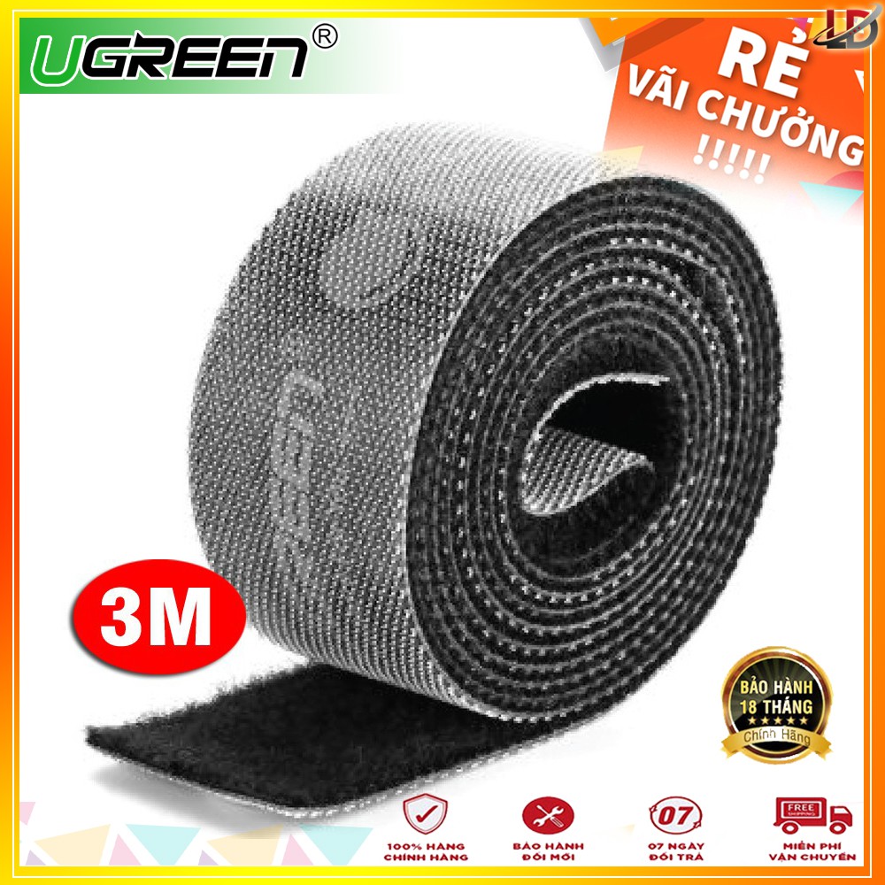 Dây Dán Velcro Tiện Dụng 3M UGREEN 40355 (Màu Xám)