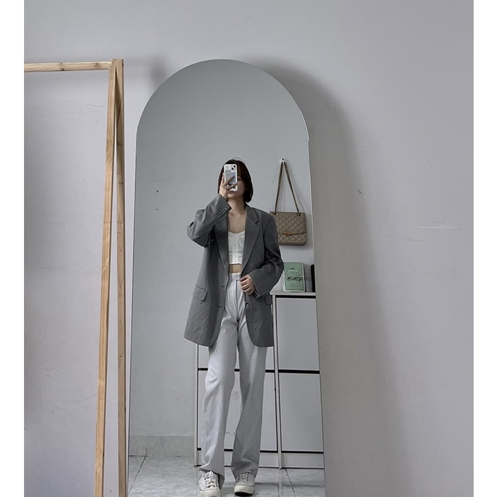 Áo blazer thời trang unisex form rộng có đệm vai cầu vai