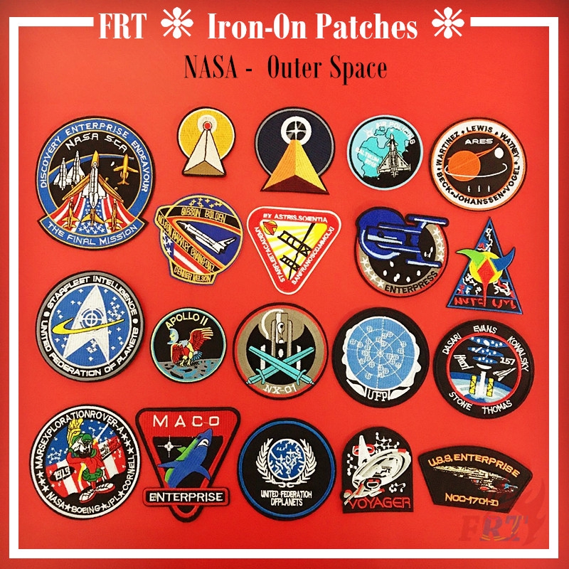 Miếng dán ủi họa tiết chủ đề không gian NASA chủ đề số 04 trang trí quần áo