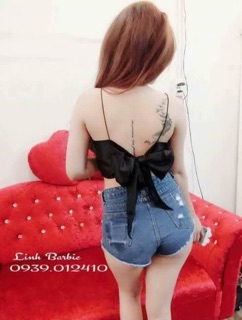 Áo yếm nơ phi bóng ( yếm cột nơ)