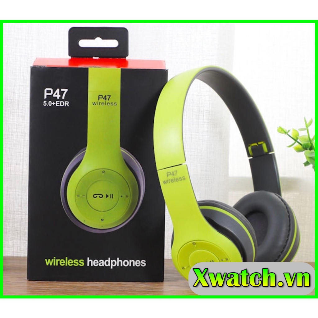 Tai nghe Chụp tai P47 kết nối Bluetooth có khe cắm thẻ nhớ, âm thanh đỉnh cao