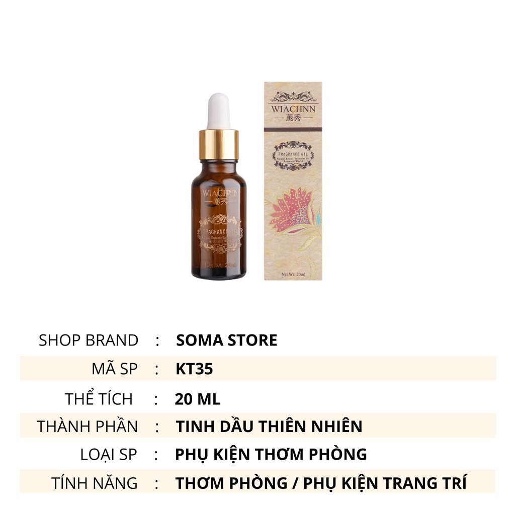 Tinh dầu thơm phòng thiên nhiên nguyên chất khuếch tán khử mùi thơm nhà KT35