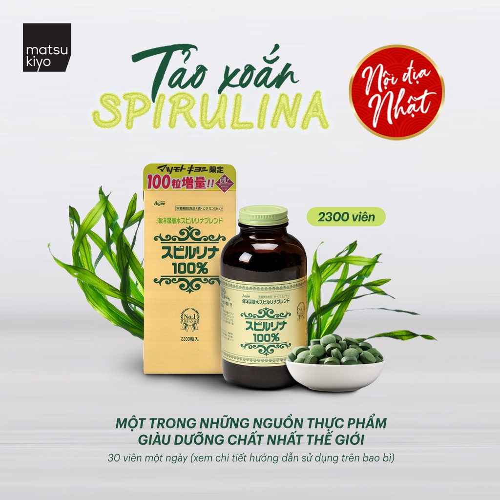 Tảo xoắn mk Spirulina Tablets 2300 viên