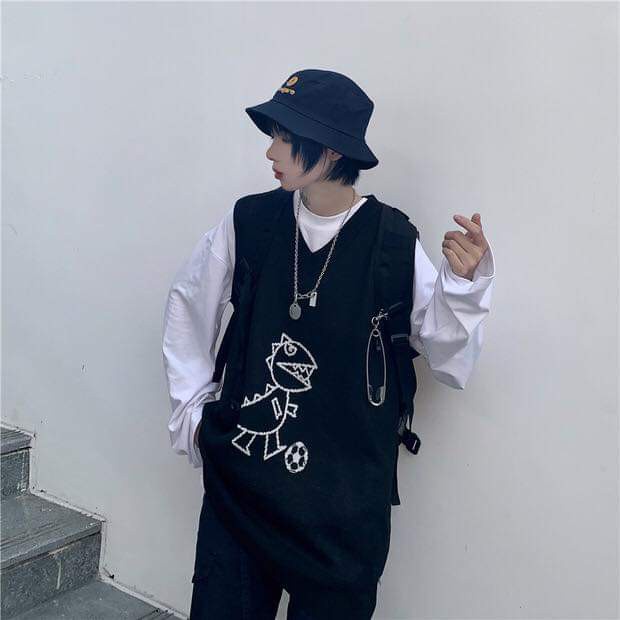 SET ÁO GILE KHỦNG LONG IN HÌNH FORM RỘNG UNISEX