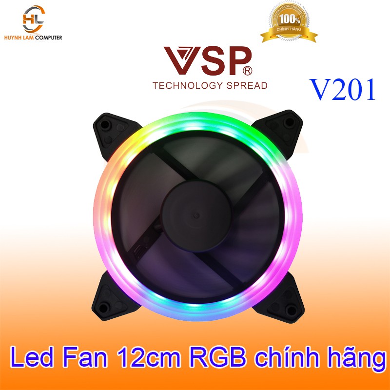 Fan led 1 mặt VSP V201 12cm Led RGB tuổi thọ 30000 giờ - Hãng phân phối
