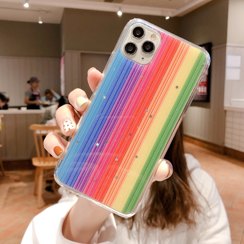 Ốp lưng iphone cầu vồng kim tuyến 5/5s/6/6plus/6s/6splus/7/7plus/8/8plus/x/xr/xs/11/12/pro/max/plus/promax - Awifi Q2-9 | BigBuy360 - bigbuy360.vn