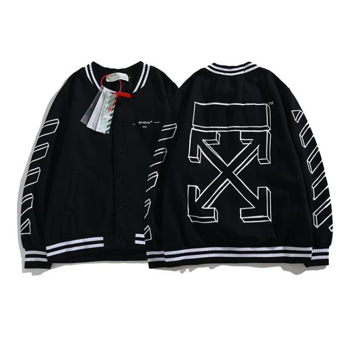 Off White Áo khoác bóng chày nam và nữ thường ngụy trang mới