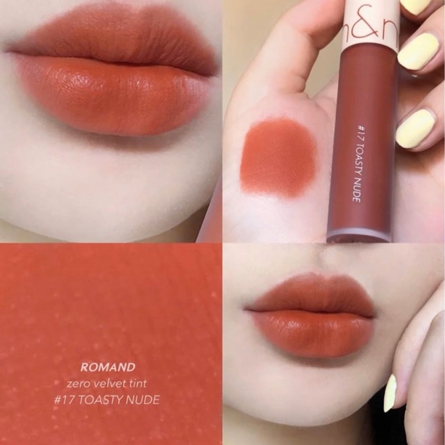 (CAM KẾT AUTH, TEM HIDDEN TAG) Son Kem Lì Romand Zero Velvet Tint màu 17 Toasty Nude