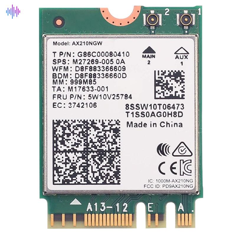 Bảng Mạch Wifi 6E AX210 Mở Rộng Wi-Fi Sang 6GHz Qua Bluetooth 5.2 Tri-Band WiFi6 Phù Hợp Cho Laptop Và Máy Tính Để Bàn Win10