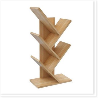 Kệ Sách Gỗ Để Bàn Lắp Ghép Đa Năng Hình Xương Cá
