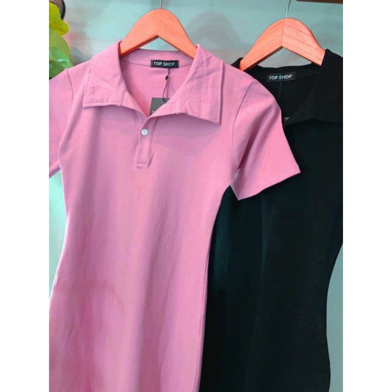ĐẦM POLO CỔ BẺ TRƠN DỄ THƯƠNG/ VÁY POLO NGẮN TAY TRƠN CHẤT ĐẸP | BigBuy360 - bigbuy360.vn