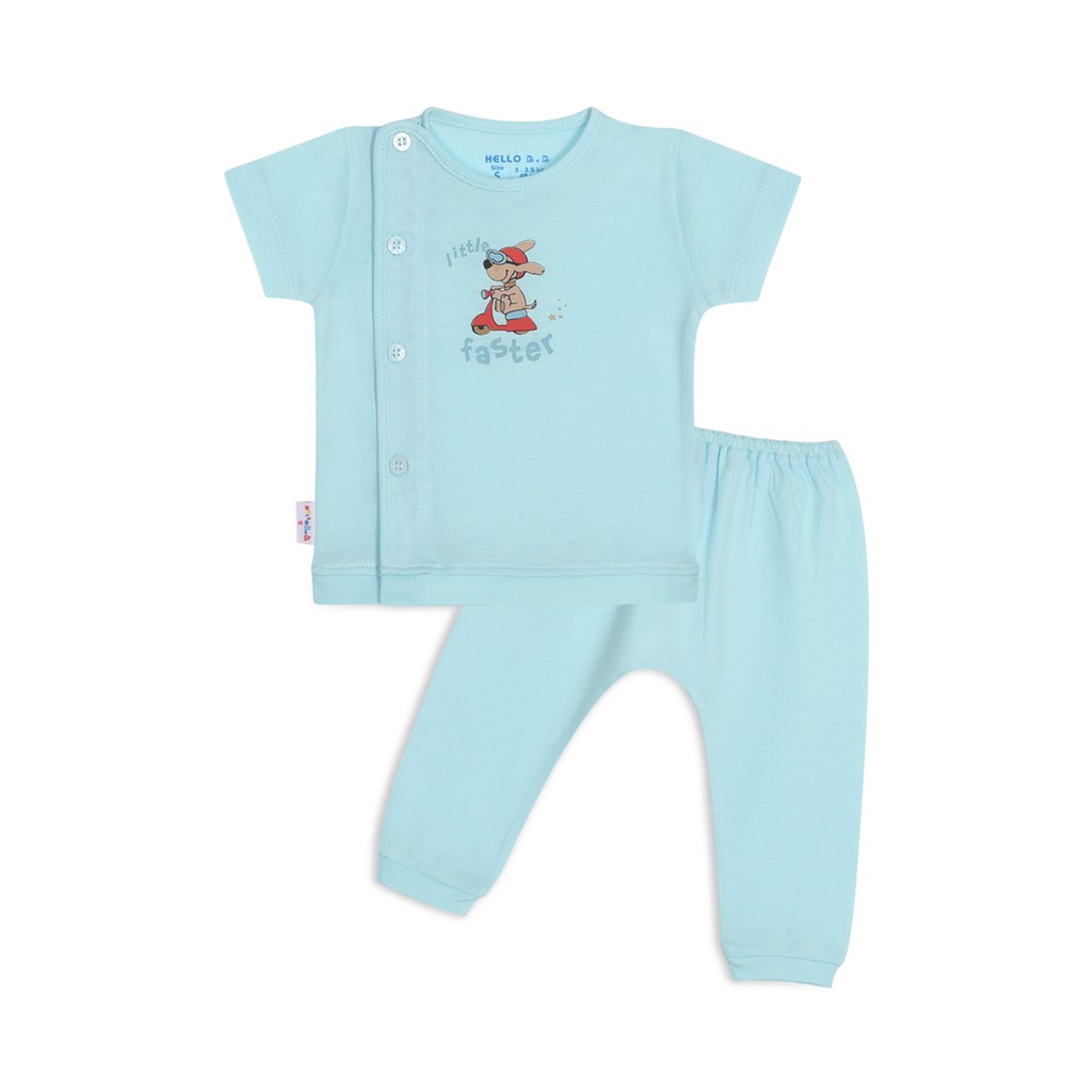 Bộ đồ sơ sinh bác sĩ bo tay ngắn 1327 Hello BB