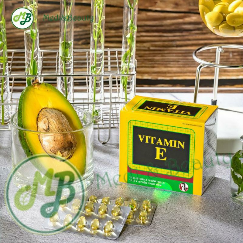 Viên uống Đẹp da, Chống lão hóa, Tái tạo da, Sáng da VITAMIN E hộp 100 viên