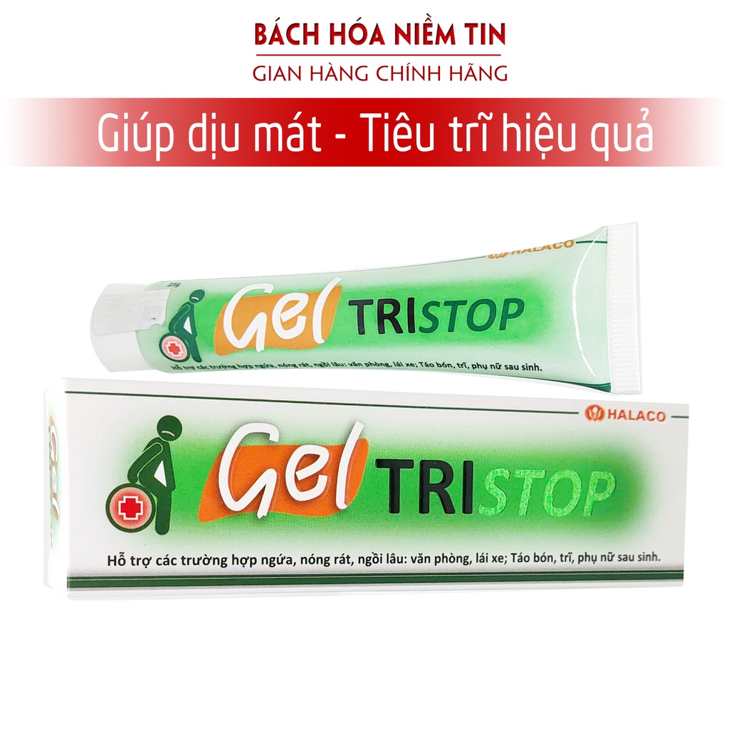 Gel bôi trĩ - Gel Tristop - giảm các biểu hiện đau rát hậu môn do trĩ, do táo bón, làm mềm da, mát dịu da   tuýp 25g