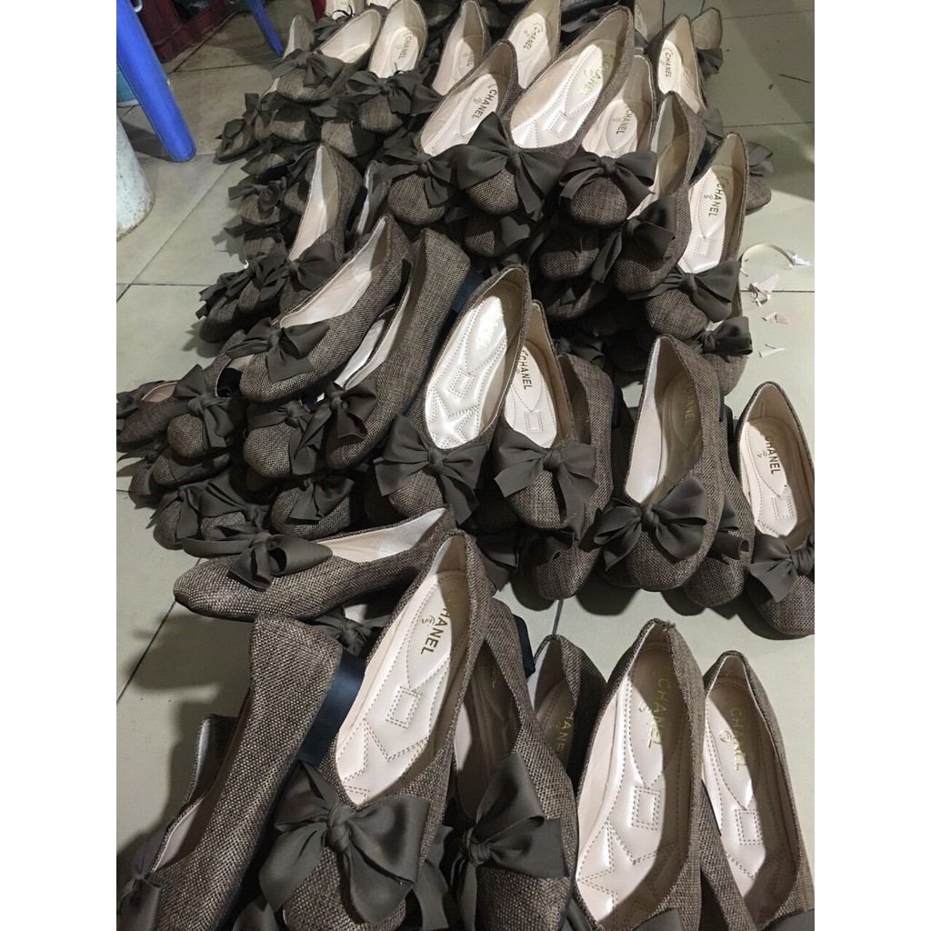 Giày bệt nữ thắt nơ siêu xinh, giày nữ xinh xắn