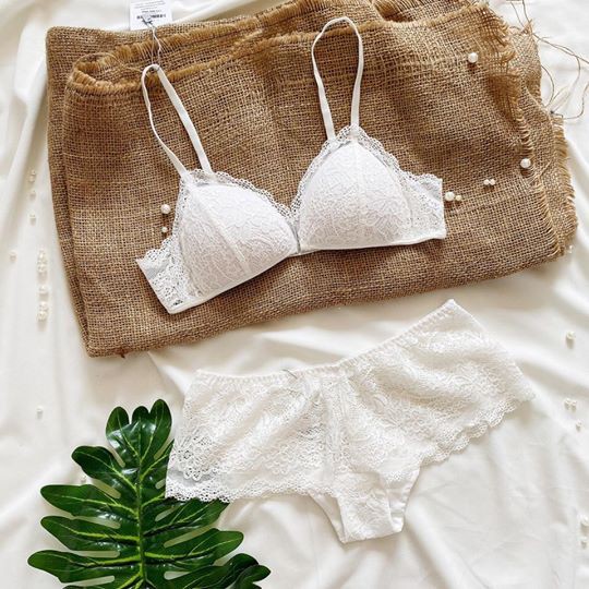 ĐỒ LÓT REN THIẾT KẾ HANDMADE CAO CẤP (HÌNH THẬT CỦA SHOP) - HELEN WHITE BRALETTE